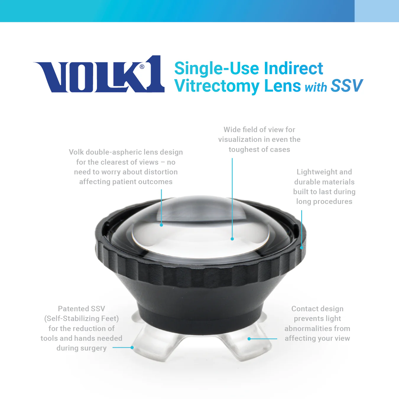 Volk®1 Single-Use Indirect WideField Vitrectomy Lens with SSV (1 box of 10) - Image 5